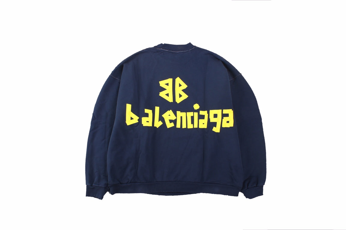 Balenciaga Navy Blue Crewneck - Phantom Kicks