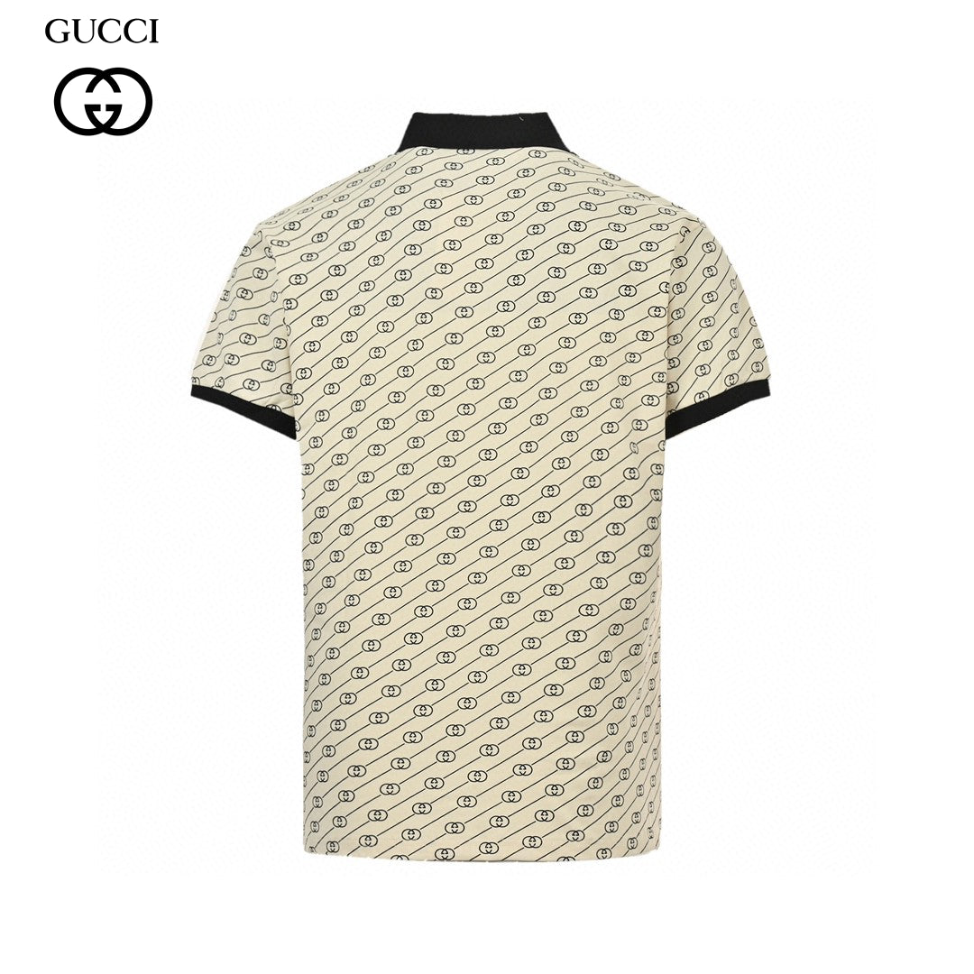 Gucci Beige and Black Patterned Polo Shirt - Phantom Kicks
