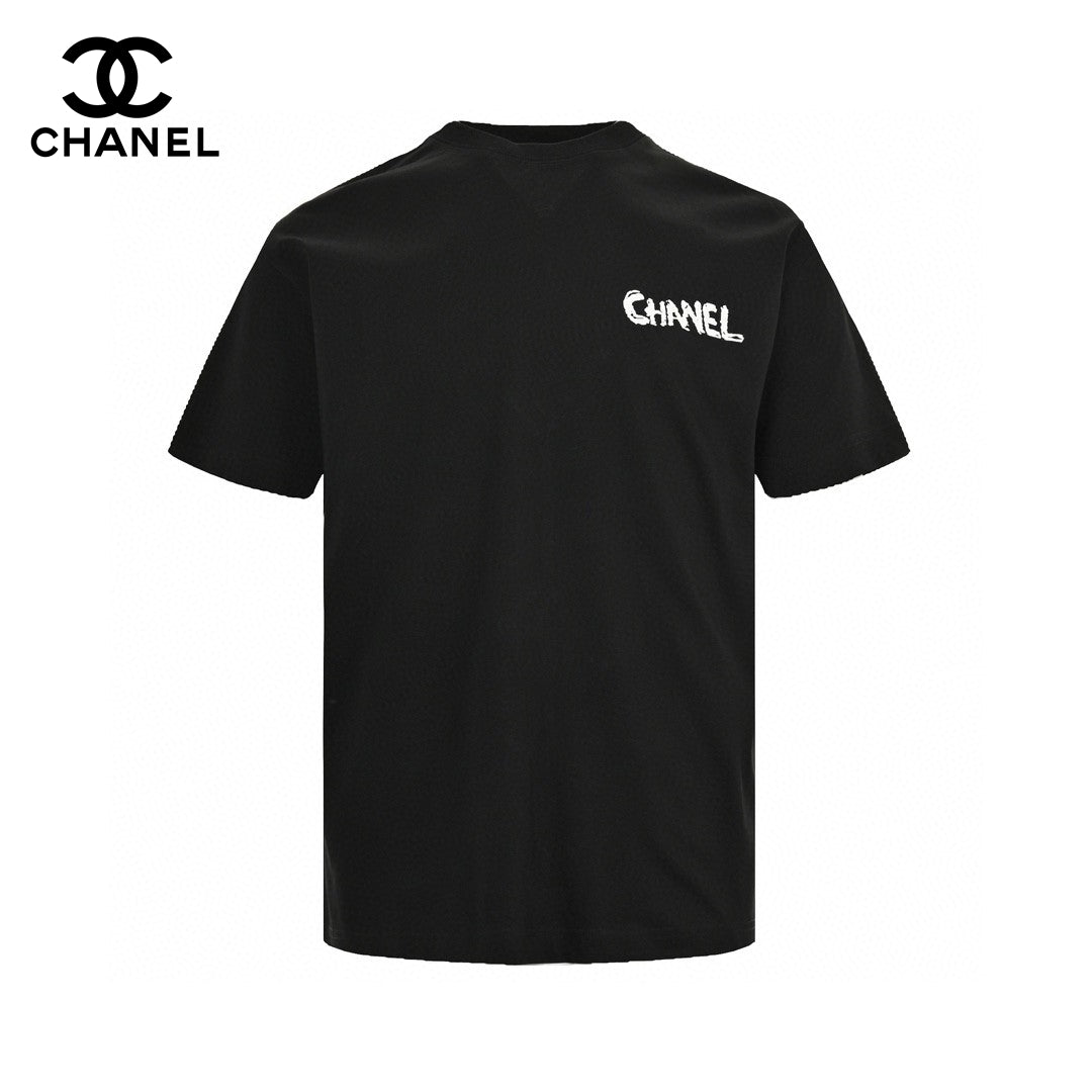 Chanel Pink Splash Logo Black T-Shirt - Phantom Kicks