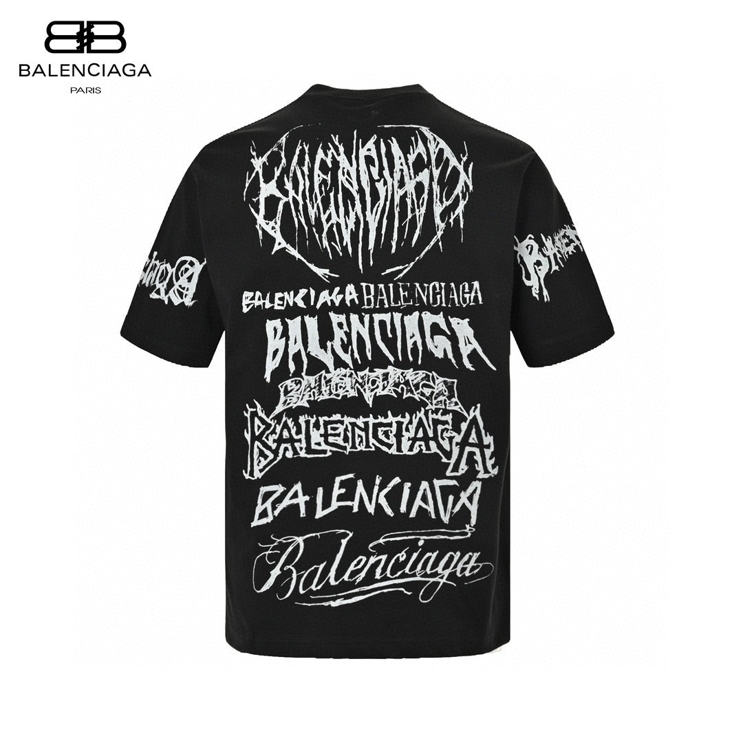 Balenciaga Multi-Logo Black T-Shirt - Phantom Kicks