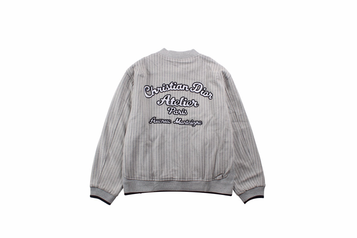 Dior Striped Bomber Jacket - Grey - Phantom Kicks