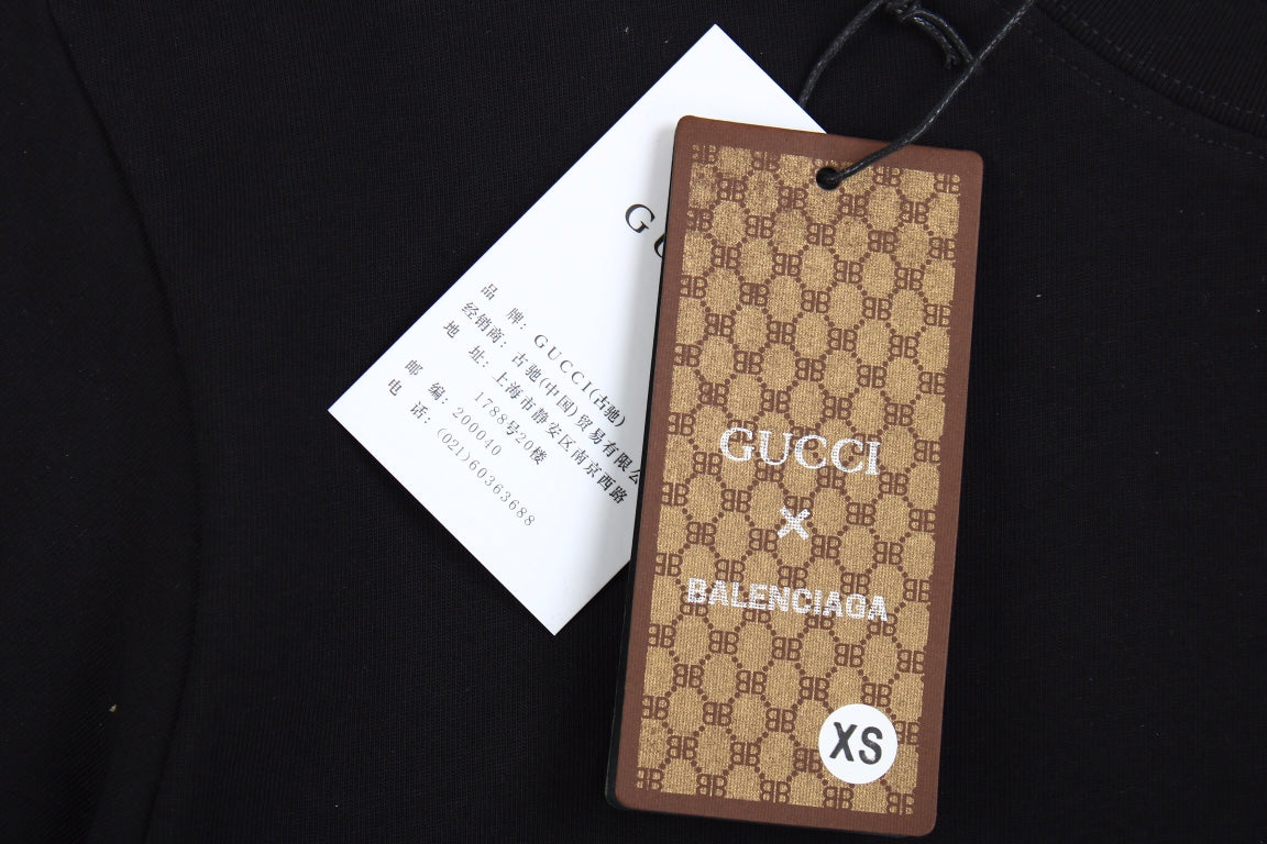GUCCI x BALENCIAGA DRIP LOGO T-SHIRT BLACK - Phantom Kicks