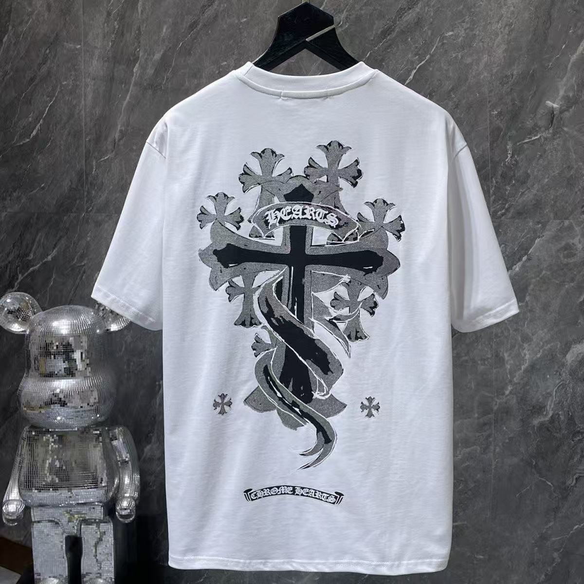 Chrome Hearts Classic Crewneck T-Shirt in White/Grey/Black