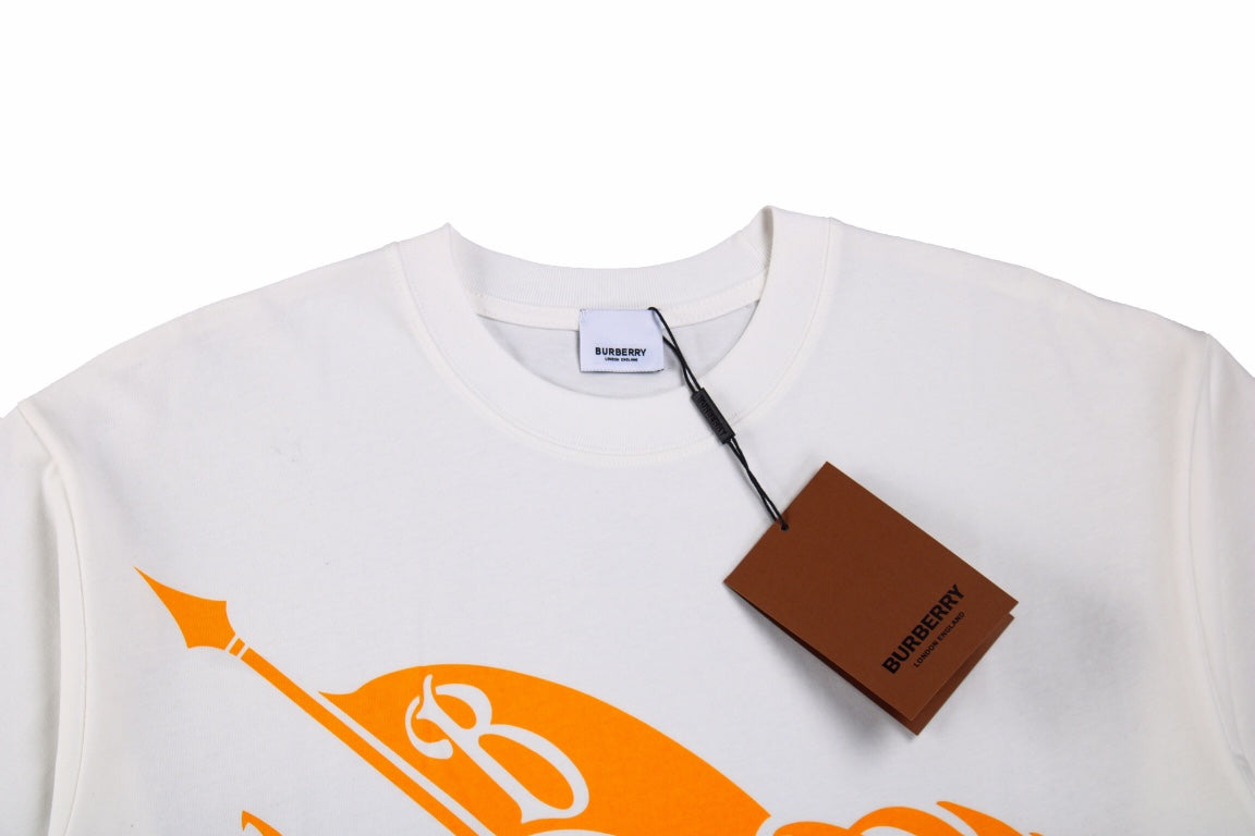 Burberry Knight Print T-Shirt - White and Orange - Phantom Kicks