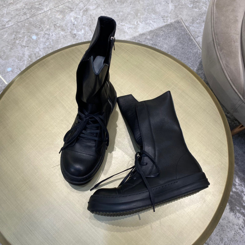 High-Top Leather Lace-Up Boots - Phantom Kicks