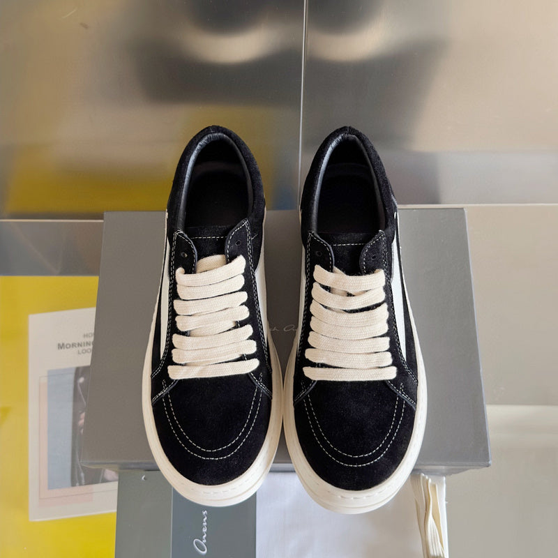Rick Owens Black Suede Low-Top Sneakers - Phantom Kicks