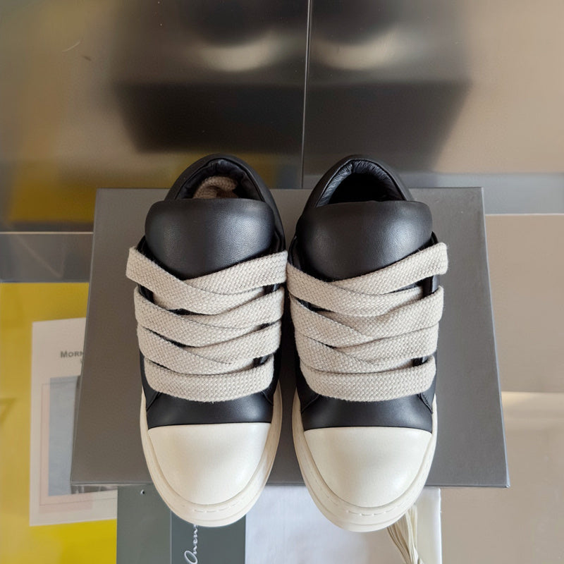 Rick Owens Black and White Low-Top Sneakers - Phantom Kicks