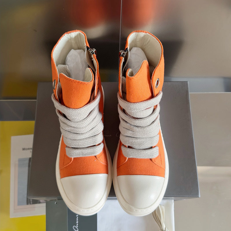 Rick Owens Orange High-Top Sneakers - Phantom Kicks
