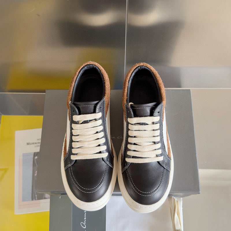 Rick Owens Black and Brown Low-Top Sneakers - Phantom Kicks