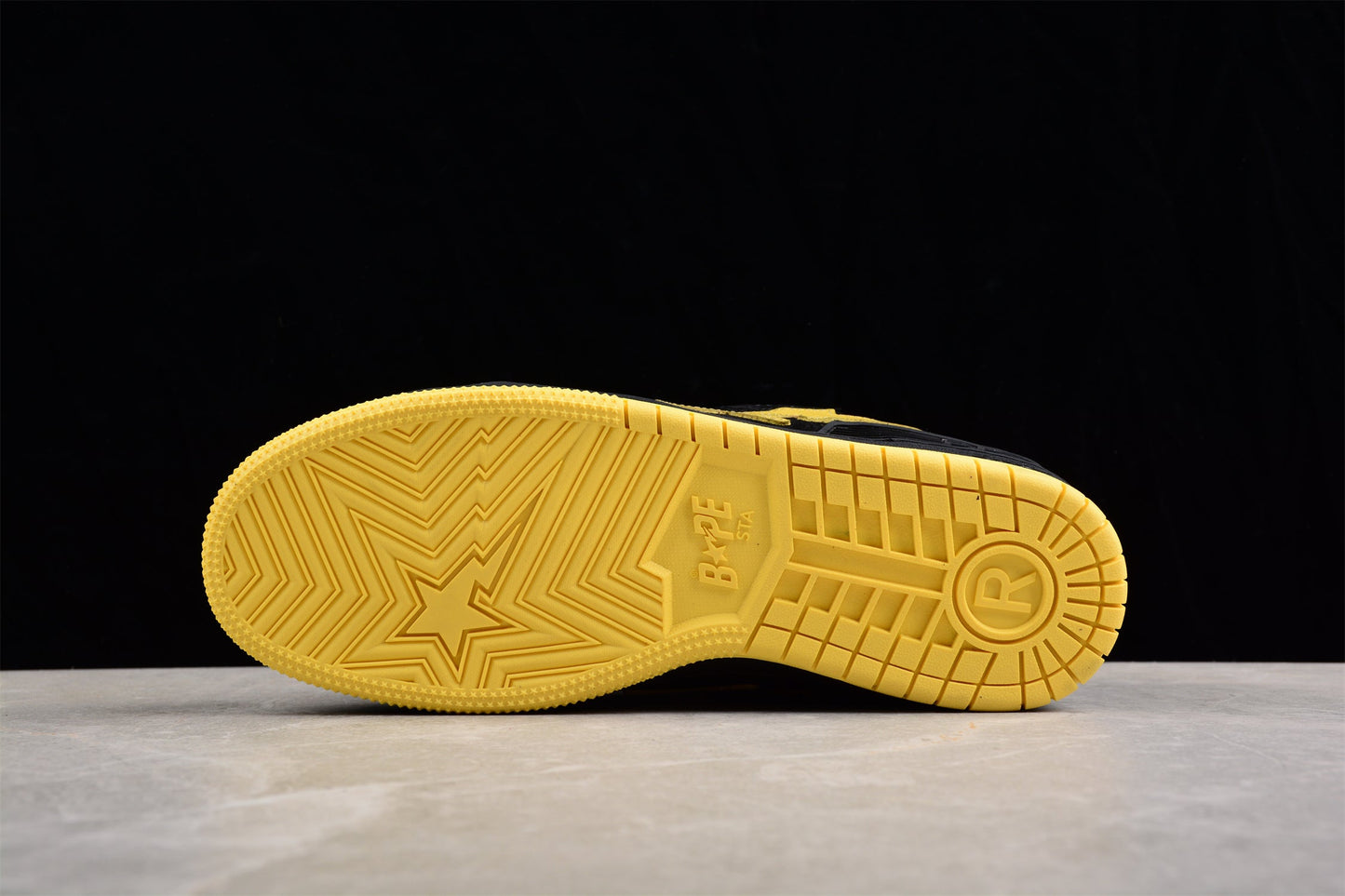 BAPE STA Low-Top Sneakers in Black and Yellow - Phantom Kicks