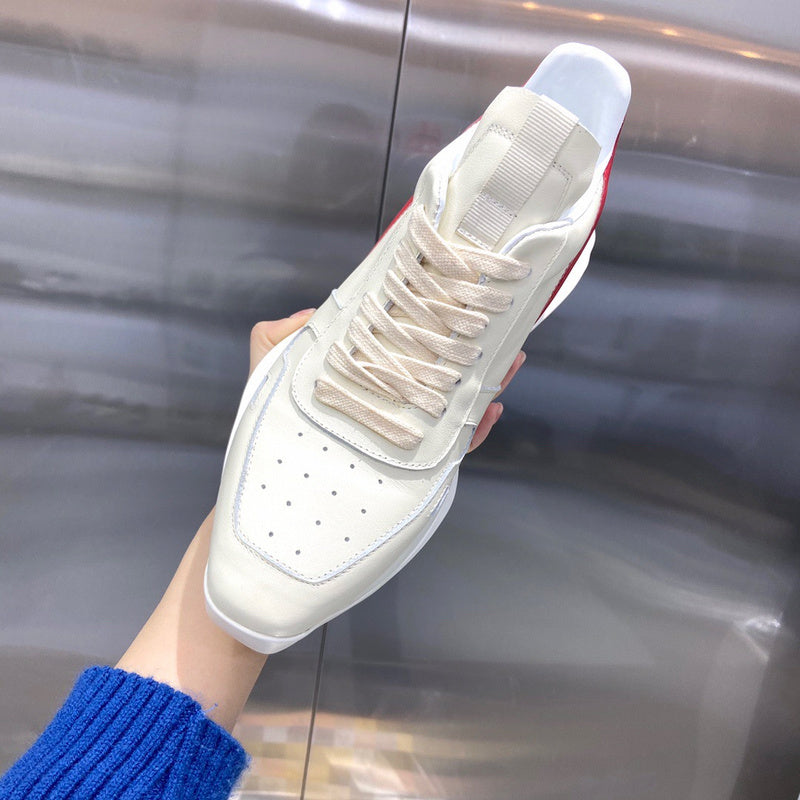 Rick Owens Cream and Red Low-Top Sneakers - Phantom Kicks