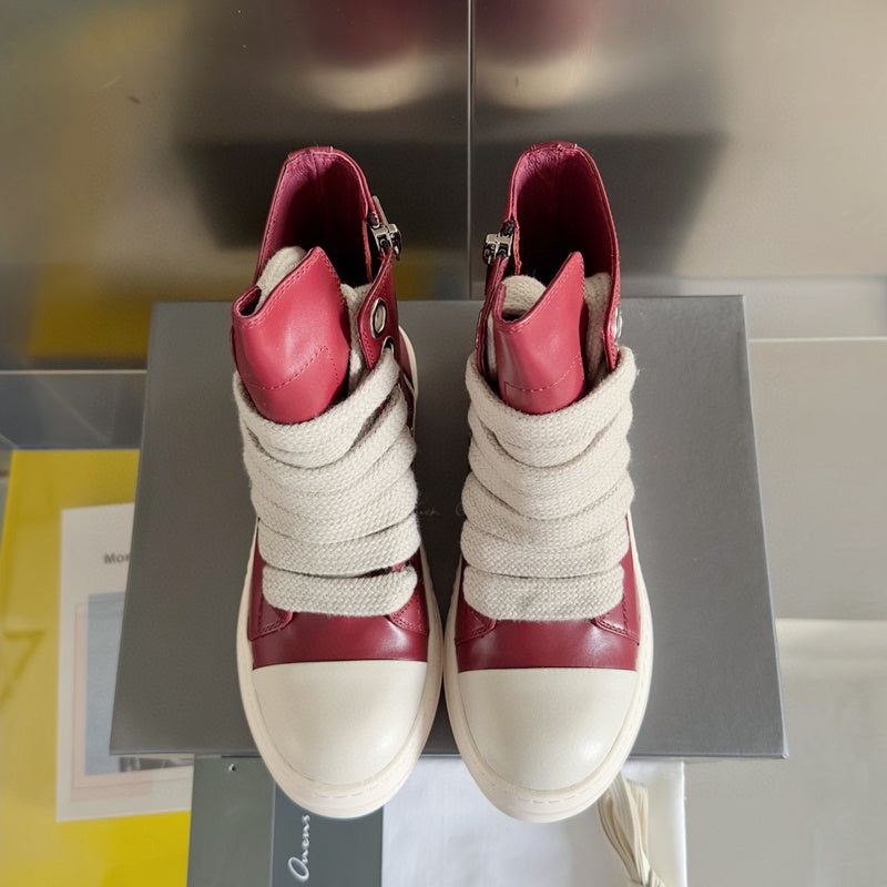 Rick Owens Red High-Top Sneakers - Phantom Kicks