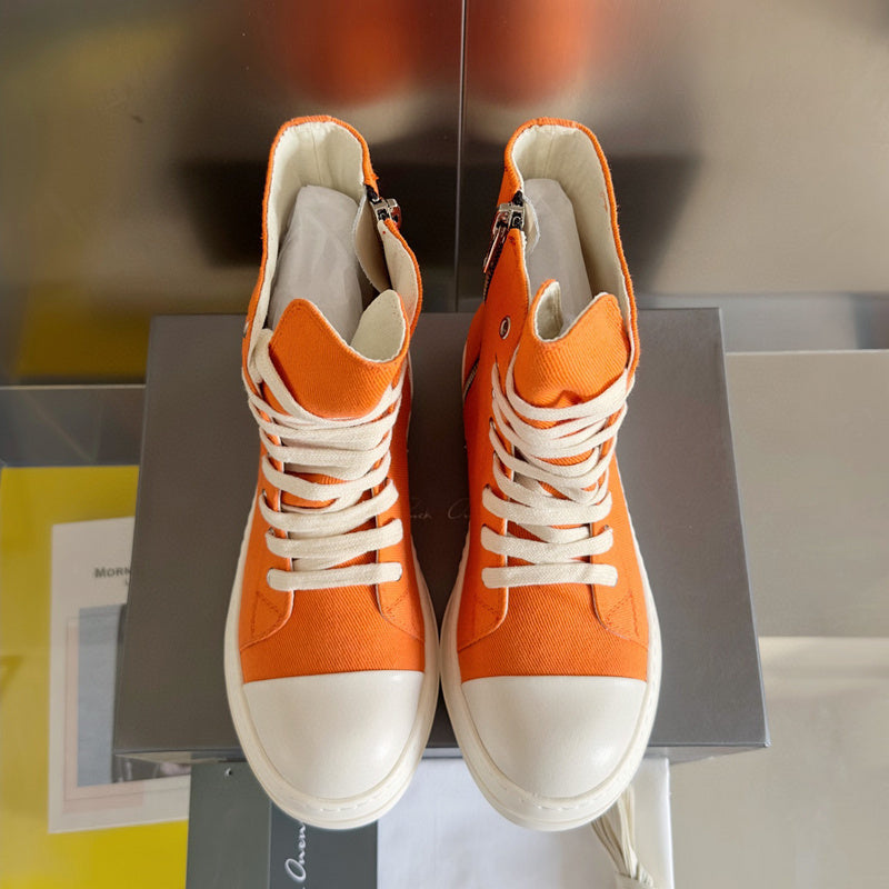 Rick Owens Orange High-Top Sneakers - Phantom Kicks