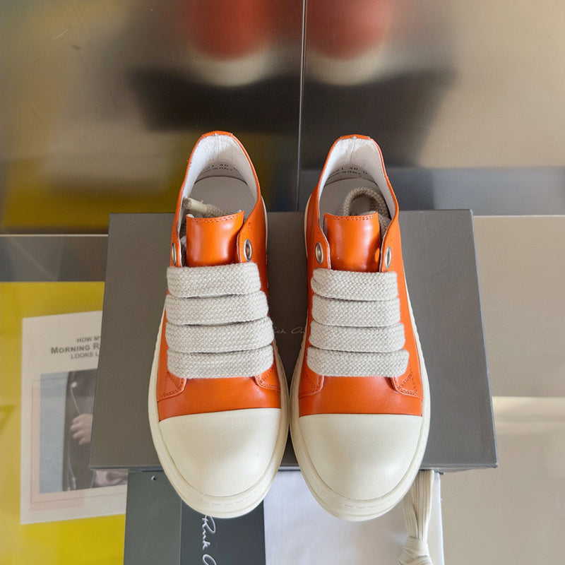 Rick Owens Orange Low-Top Sneakers - Phantom Kicks