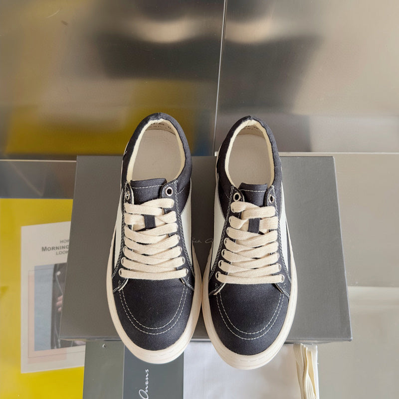 Rick Owens Black Canvas Low-Top Sneakers - Phantom Kicks