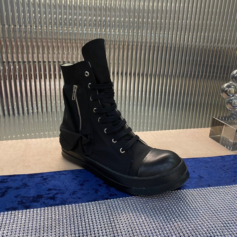 Rick Owens High-Top Nylon Boots - All Black - Phantom Kicks