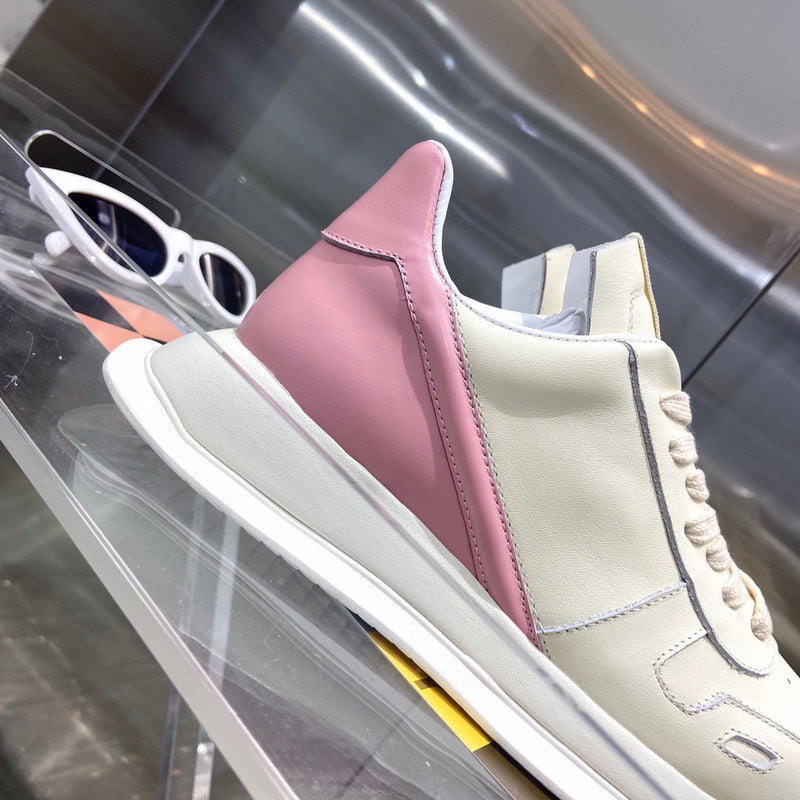 Rick Owens Cream and Pink Low-Top Sneakers - Phantom Kicks