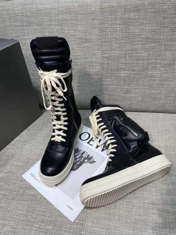 High-Top Leather Lace-Up Boots - Phantom Kicks