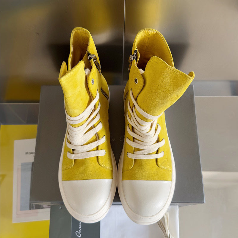 Rick Owens Yellow High-Top Sneakers - Phantom Kicks