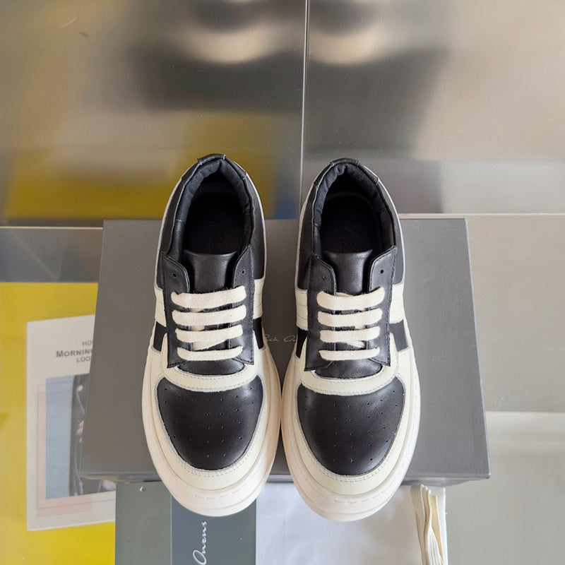 Rick Owens Black and White Low-Top Sneakers - Phantom Kicks
