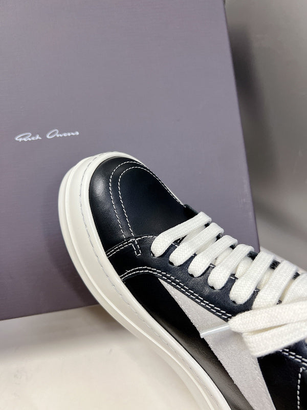 Rick Owens Low-Top Sneakers - Black Leather - Phantom Kicks