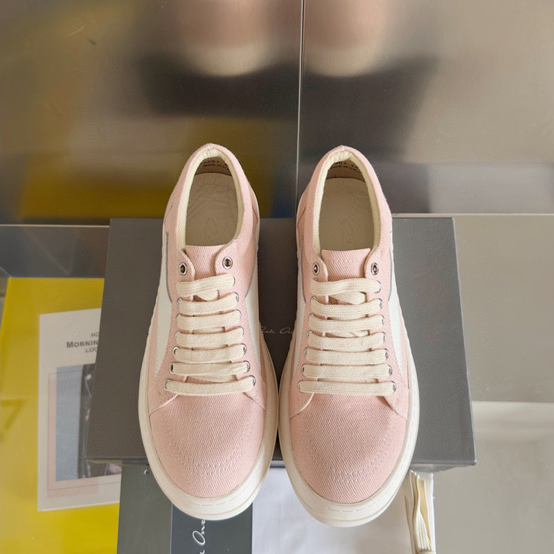 Rick Owens Pink Canvas Low-Top Sneakers - Phantom Kicks