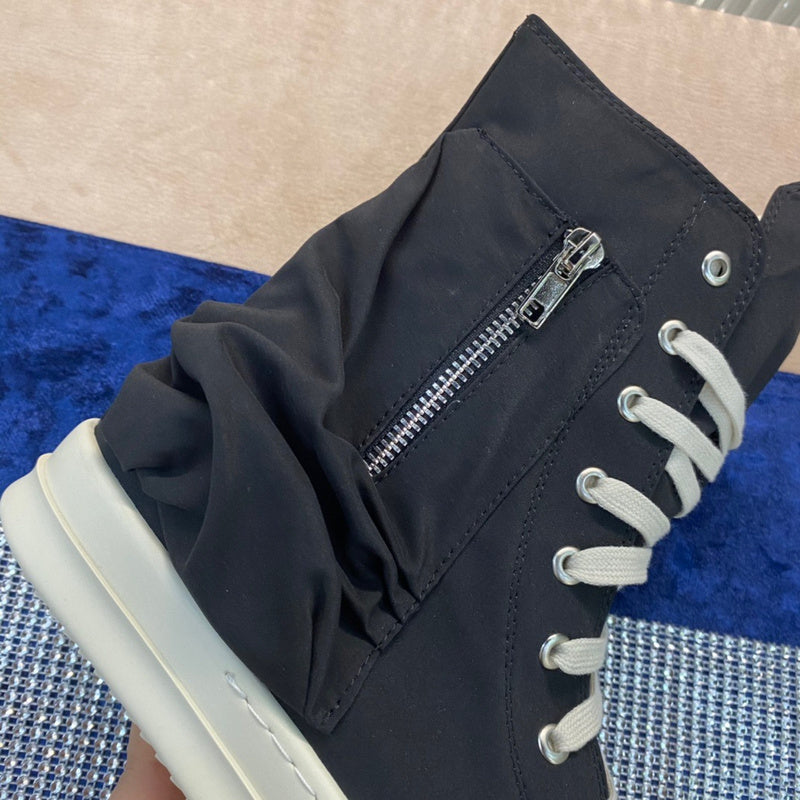 Rick Owens High-Top Nylon Boots - Black and White - Phantom Kicks