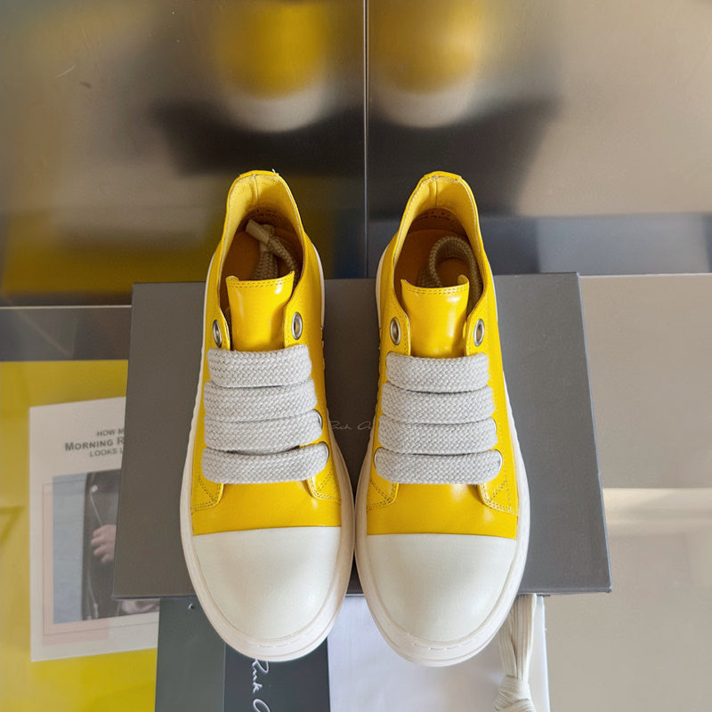 Rick Owens Yellow Low-Top Sneakers - Phantom Kicks