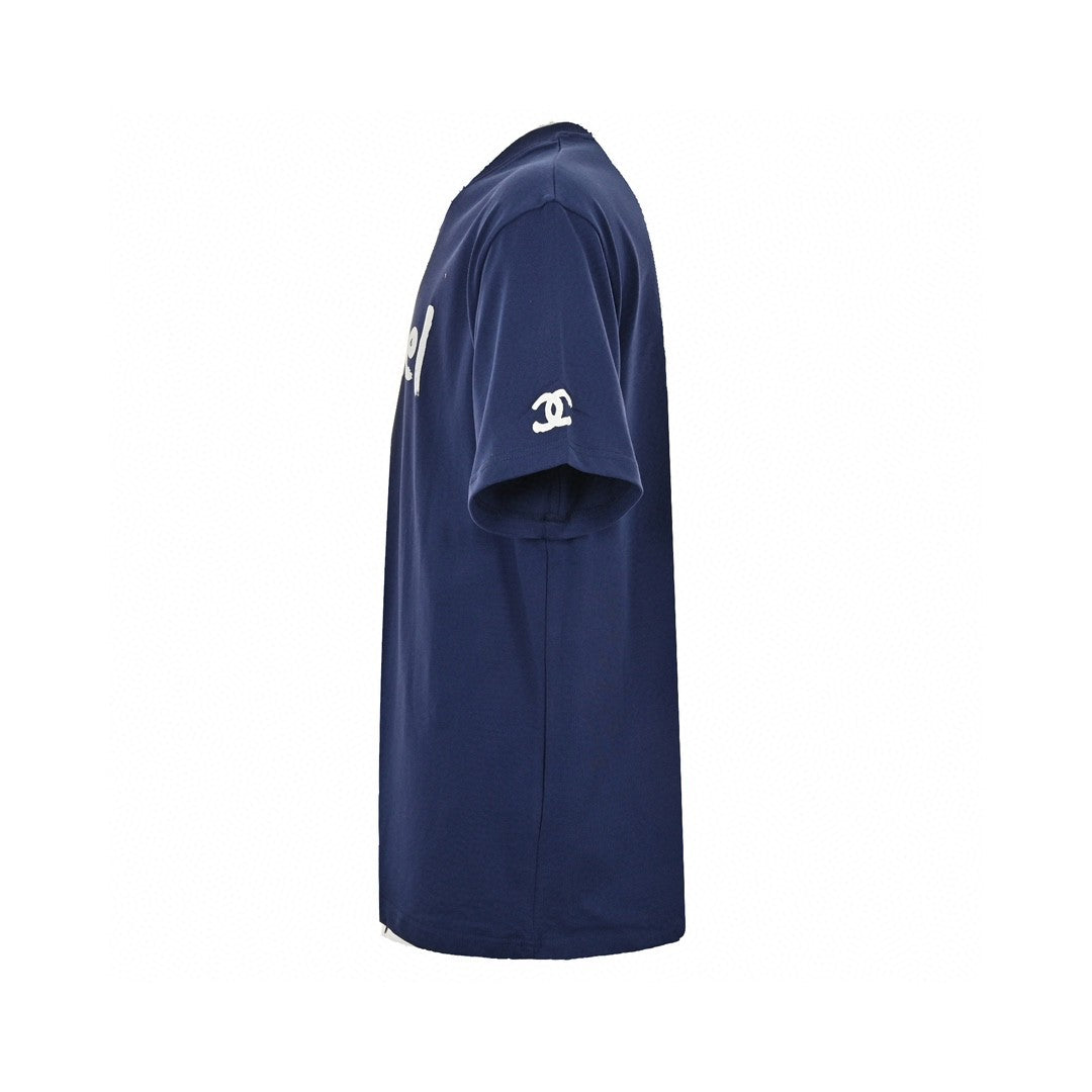 Chanel Logo T-Shirt (Navy Blue) - Phantom Kicks