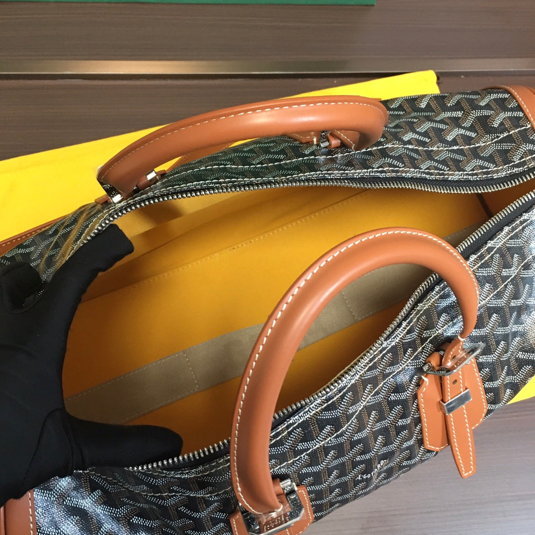 GOYARD BOSTON 50 TRAVEL BAG BLACK & TAN - Phantom Kicks