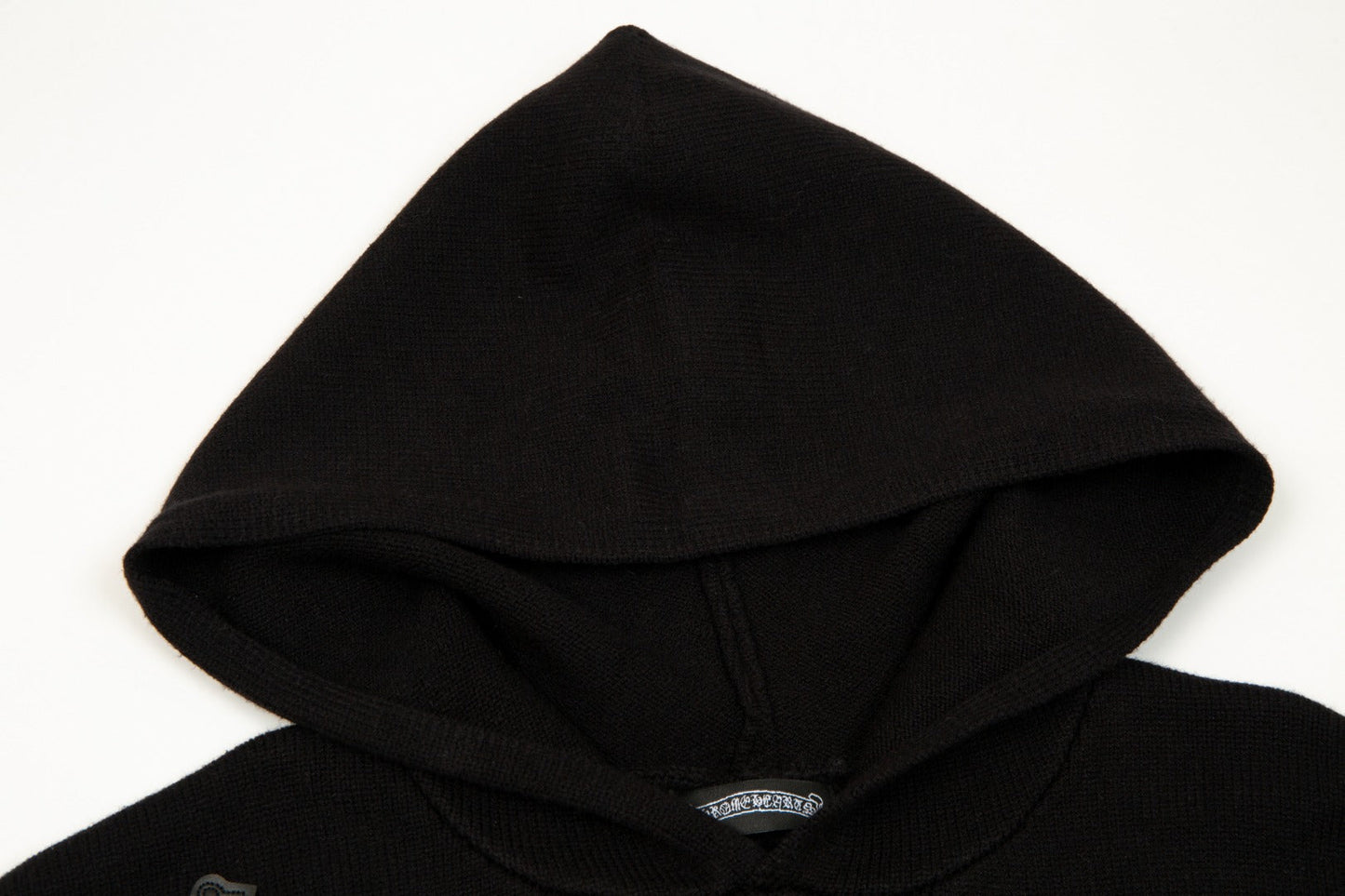 CHROME HEARTS BLACK CROSS PATCH HOODIE BLACK - Phantom Kicks