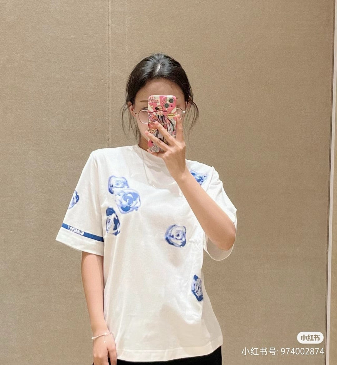 Burberry White T-Shirt with Blue Design - Phantom Kicks