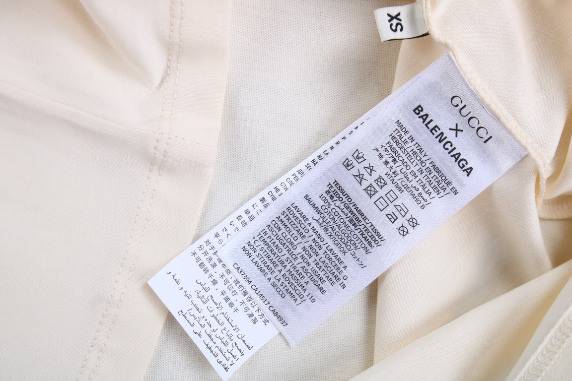 GUCCI x BALENCIAGA DRIP LOGO T-SHIRT CREAM - Phantom Kicks