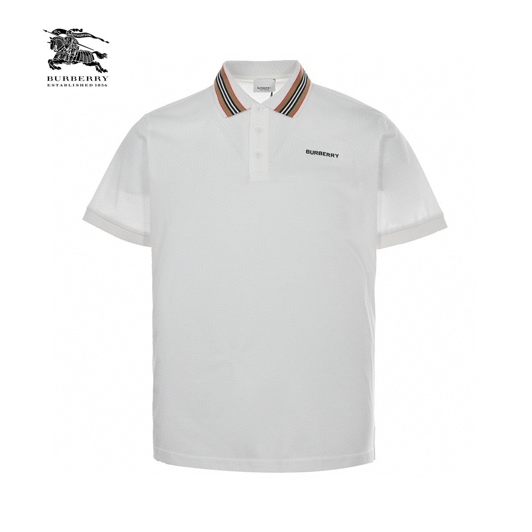 Burberry Striped Collar White Polo Shirt - Phantom Kicks
