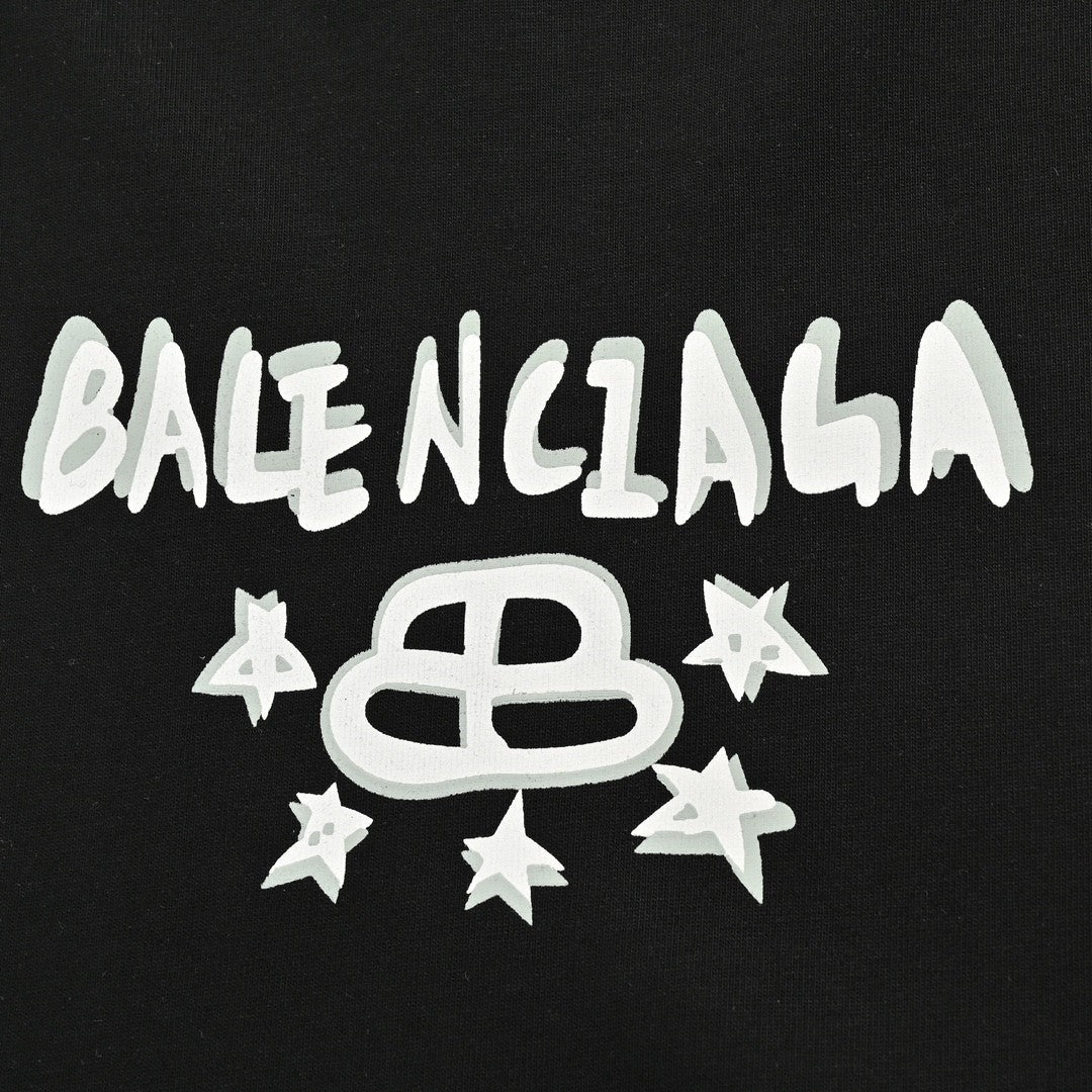 BALENCIAGA STAR GRAPHIC T-SHIRT BLACK - Phantom Kicks