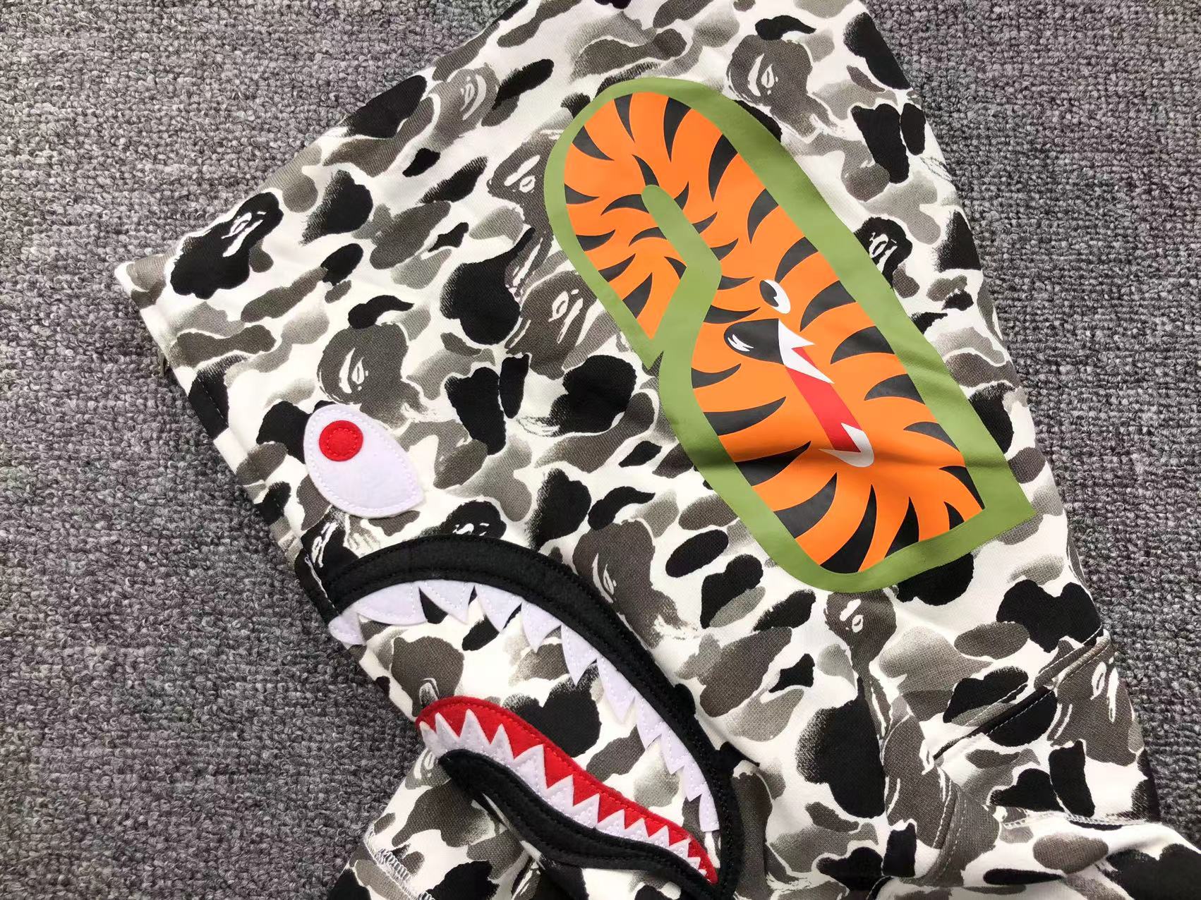 BAPE ABC CAMO SHARK FULL ZIP HOODIE GREY - Phantom Kicks