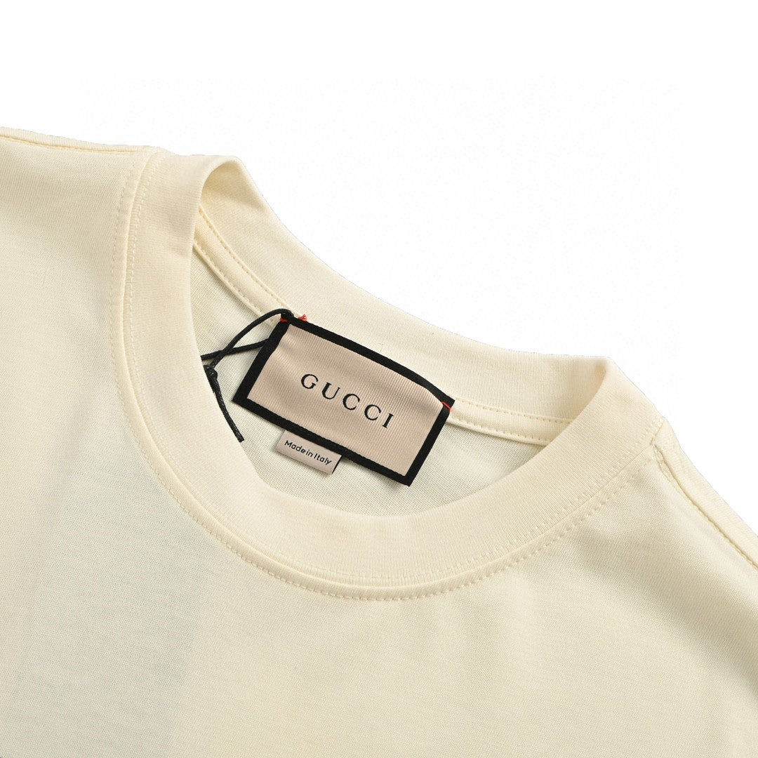 Gucci Cream T-Shirt with Dragon Cartoon - Phantom Kicks