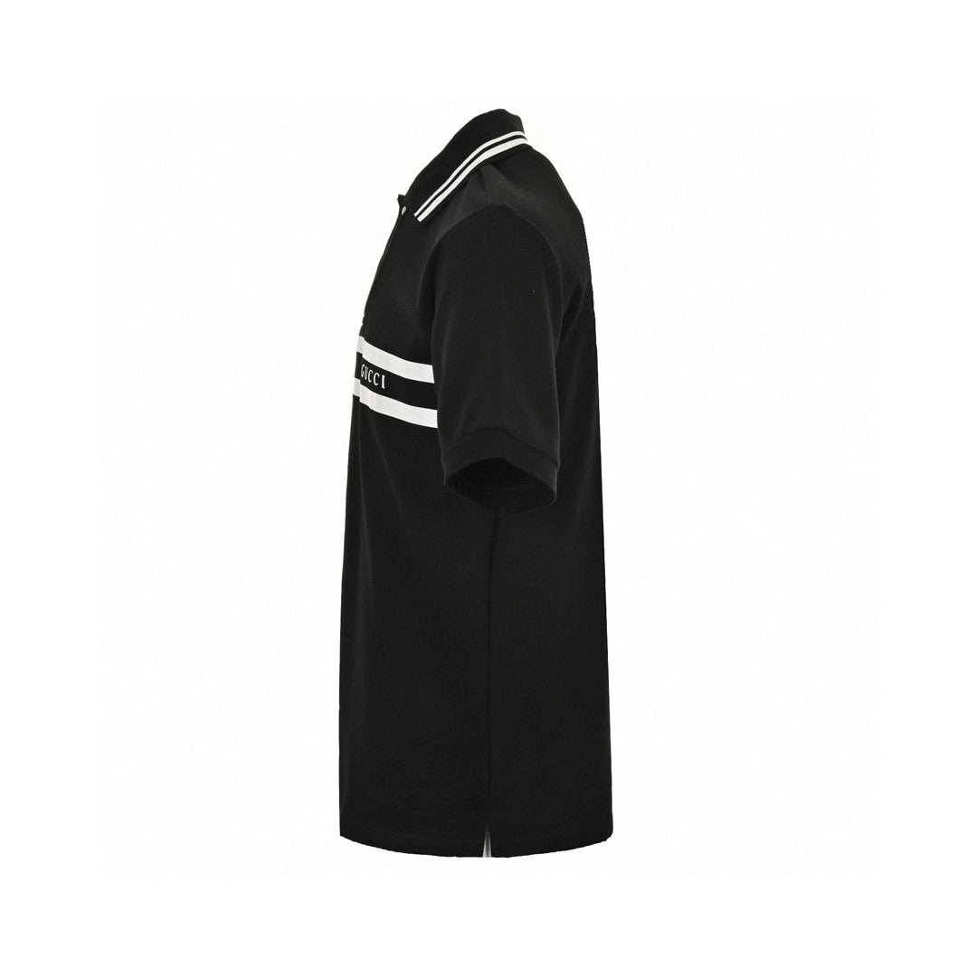Gucci Striped Logo Polo Shirt (Black) - Phantom Kicks