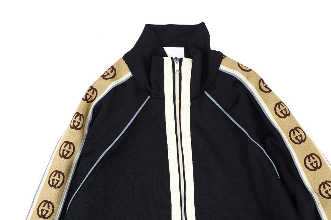 Gucci GG Logo Stripe Track Jacket - Black - Phantom Kicks