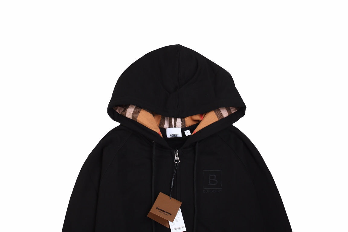 BURBERRY ZIP-UP HOODIE BLACK - Phantom Kicks