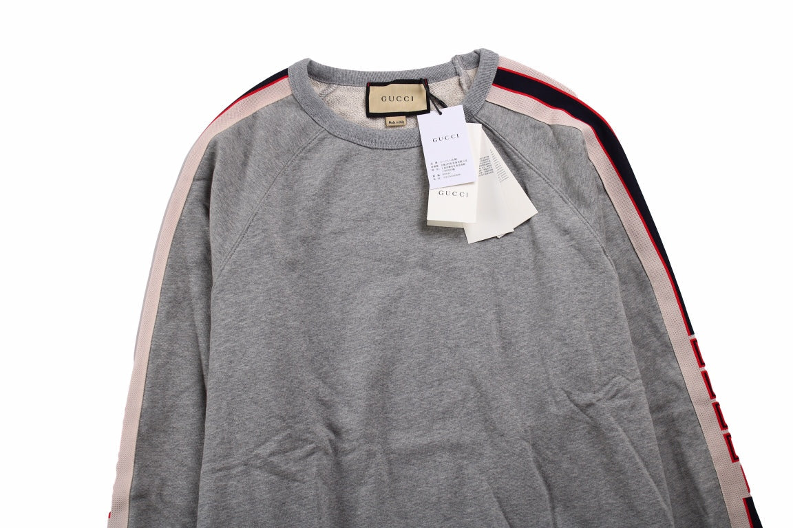 Gucci Grey Sweatshirt with Stripe Detail - Phantom Kicks