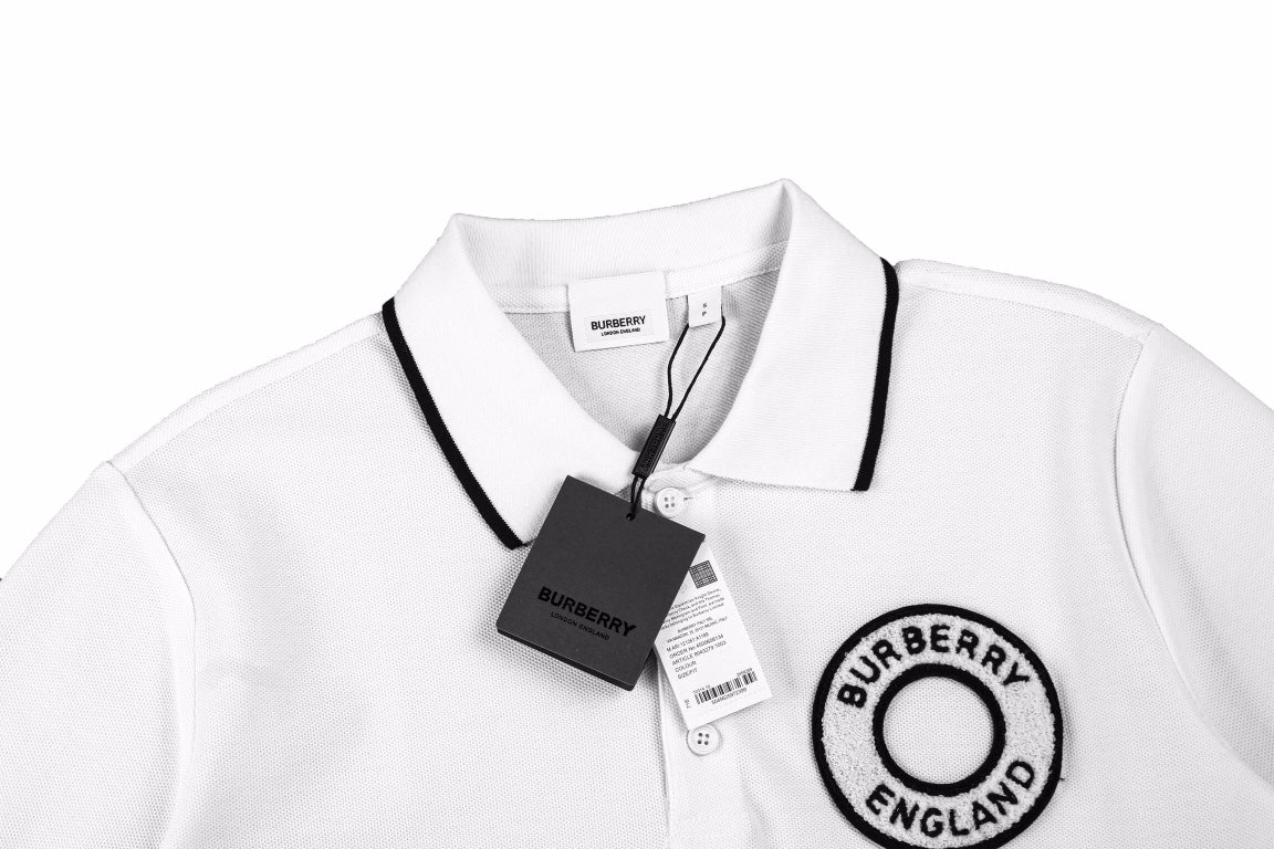 Burberry Textured Polo Shirt in White - Phantom Kicks