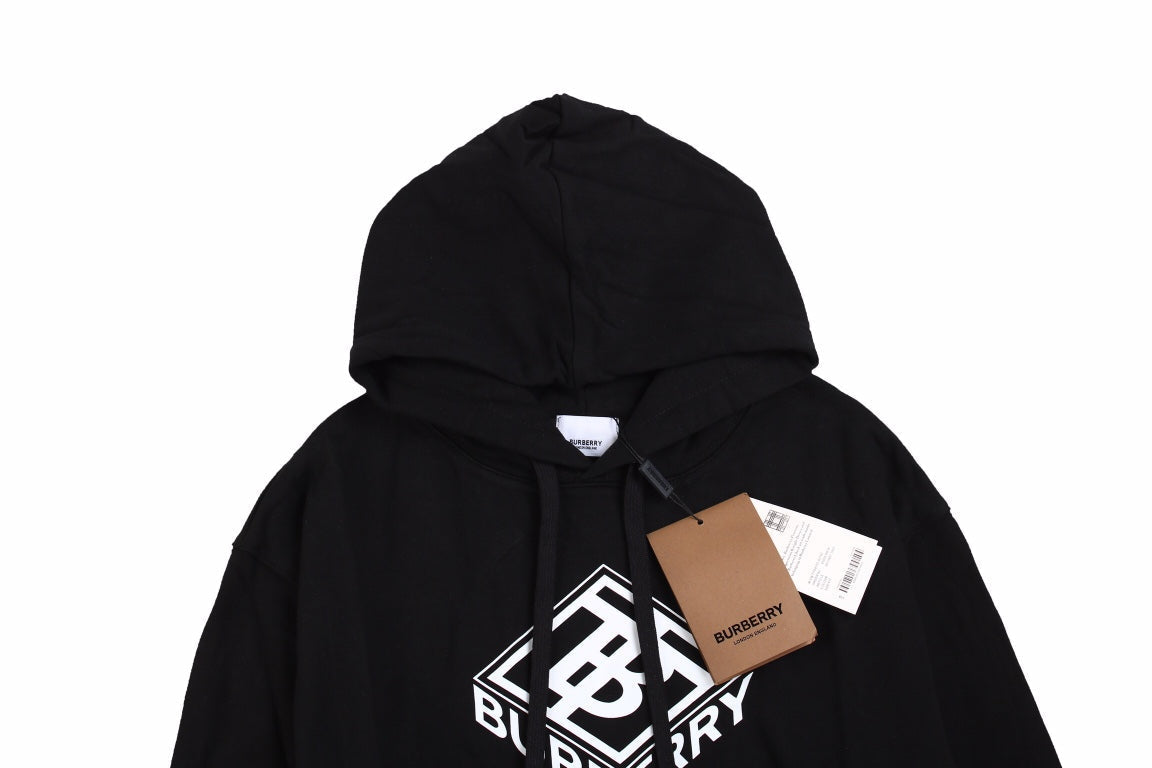 Burberry Black Hoodie with Logo Design - Phantom Kicks