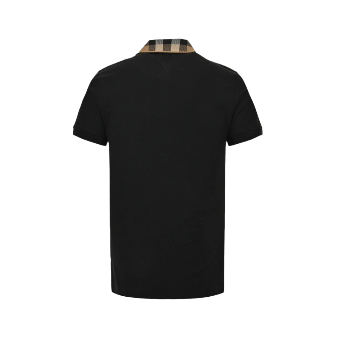 BURBERRY CHECK COLLAR POLO SHIRT BLACK - Phantom Kicks