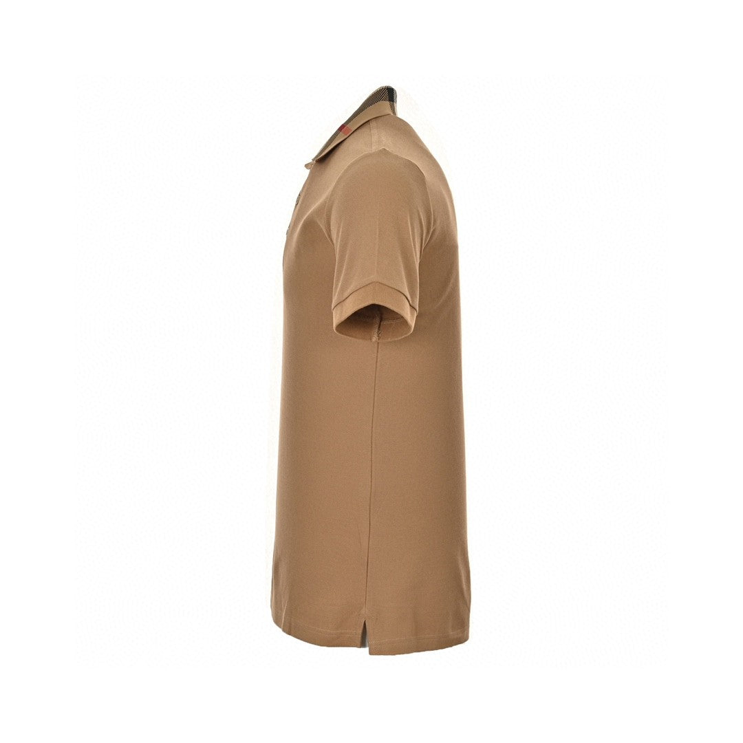 Burberry Polo Shirt with Check Collar (Tan) - Phantom Kicks