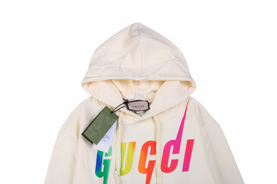 Gucci Rainbow Logo Hoodie - Cream - Phantom Kicks