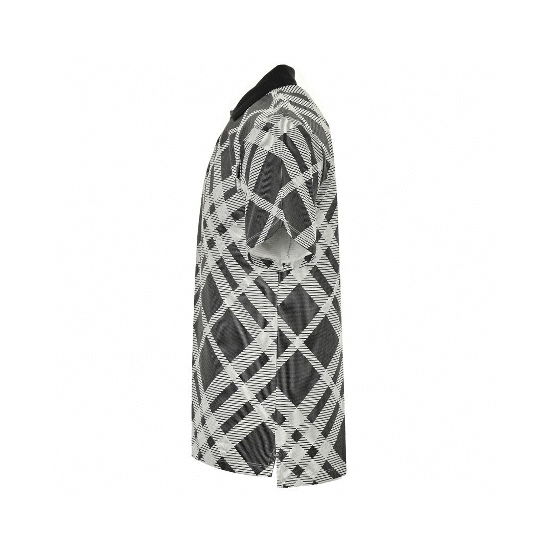 Burberry Geometric Check Polo Shirt (Black and White) - Phantom Kicks