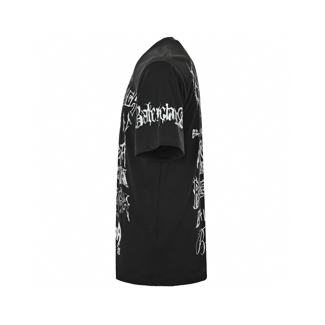 Balenciaga Multi-Logo Black T-Shirt - Phantom Kicks