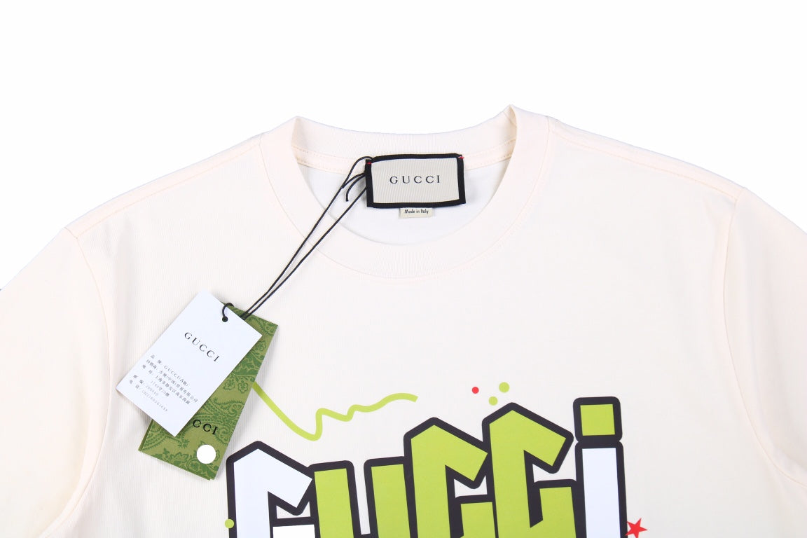 Gucci Lightning Bolt Logo T-Shirt in Cream - Phantom Kicks