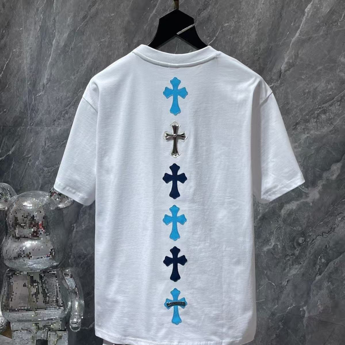 Chrome Hearts Classic Crewneck T-Shirt in White/Blue